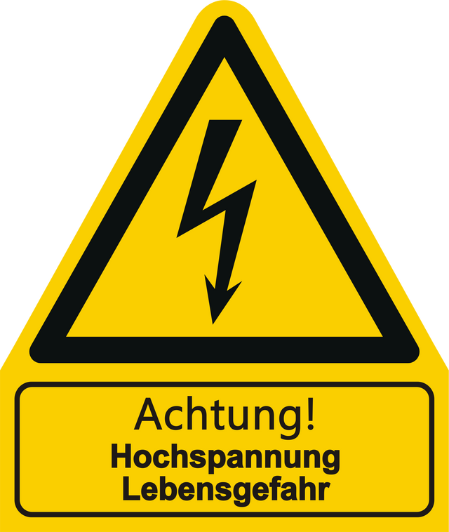 Warnschild W 012 Achtung! Hochspannung Lebensgefahr – ISO 7010