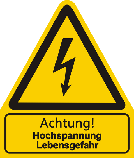Warnschild W 08 mit Text Achtung! Elektrischer Betriebsraum