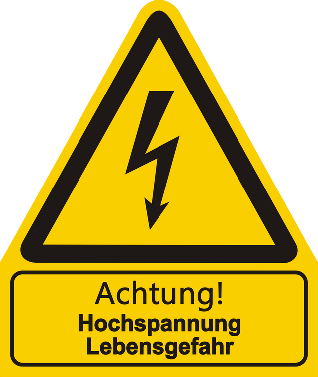 Warnschild W 08 mit Text Achtung! Elektrischer Betriebsraum