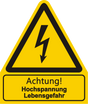 Warnschild W 08 mit Text Achtung! Elektrischer Betriebsraum