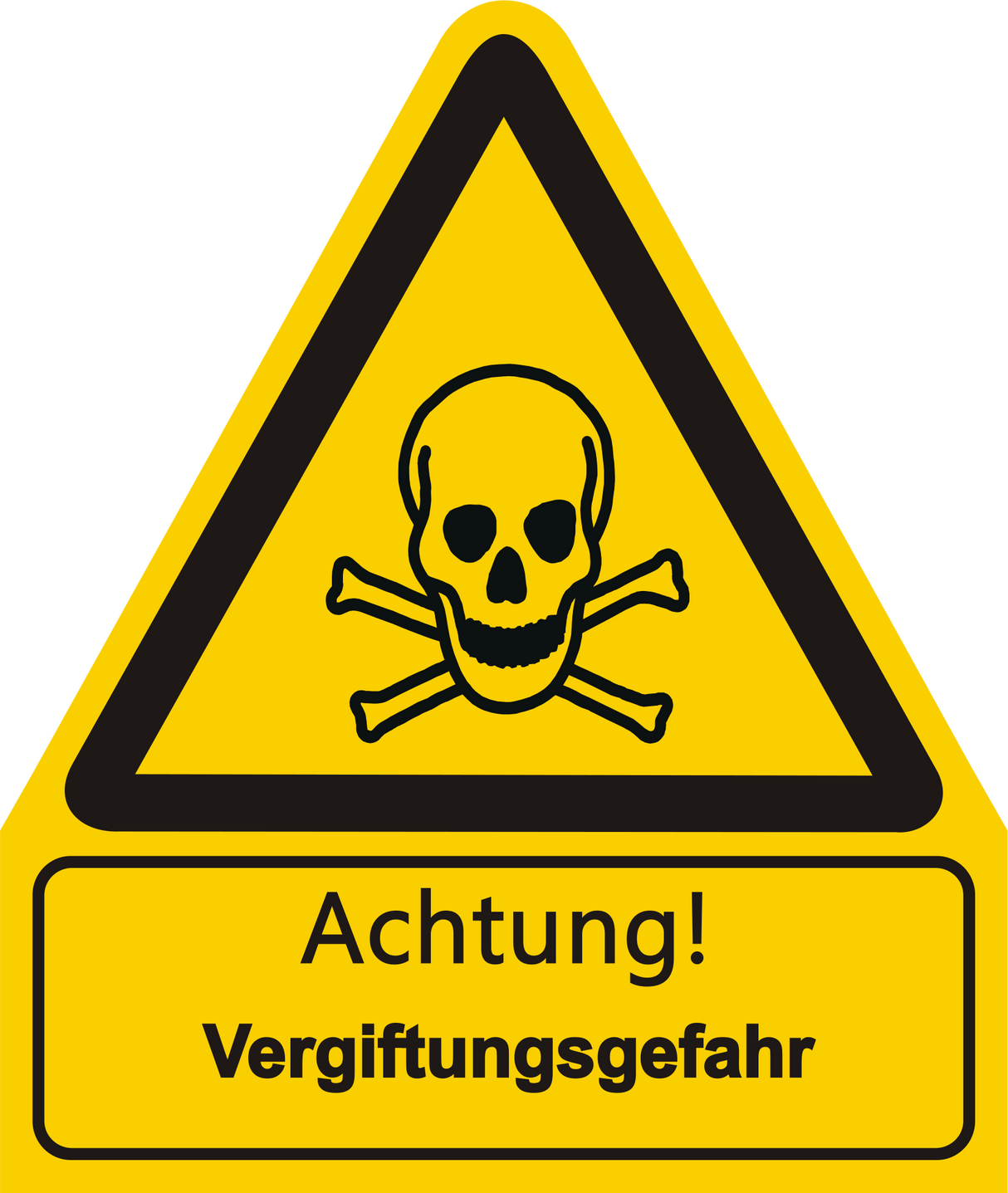 Warnschild W 016 mit Text Achtung! Vergiftungsgefahr – ISO 7010