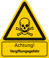 Warnschild W 016 mit Text Achtung! Vergiftungsgefahr – ISO 7010