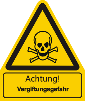 Warnschild W 016 mit Text Achtung! Vergiftungsgefahr – ISO 7010