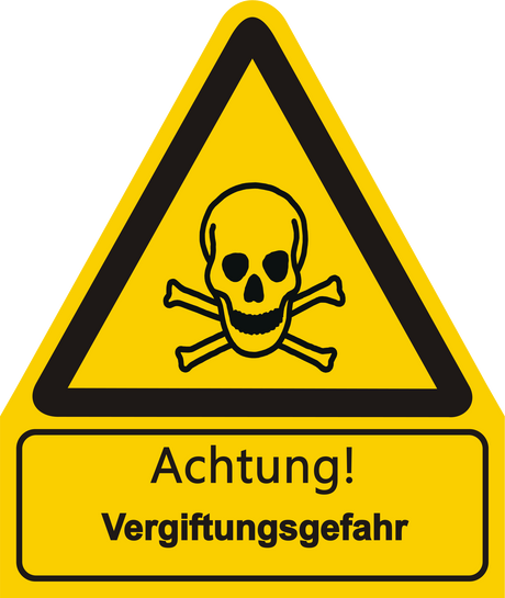 Warnschild W 016 mit Text Achtung! Vergiftungsgefahr – ISO 7010