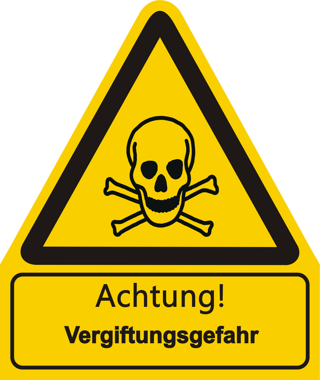 Warnschild W 016 mit Text Achtung! Vergiftungsgefahr – ISO 7010