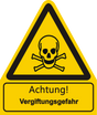 Warnschild W 016 mit Text Achtung! Vergiftungsgefahr – ISO 7010