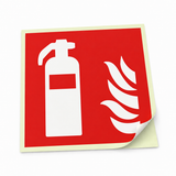 Brandschutzschild Feuerlöscher – ISO 7010 – Selbstklebender Kunststoff langnachleuchtend Ultra
