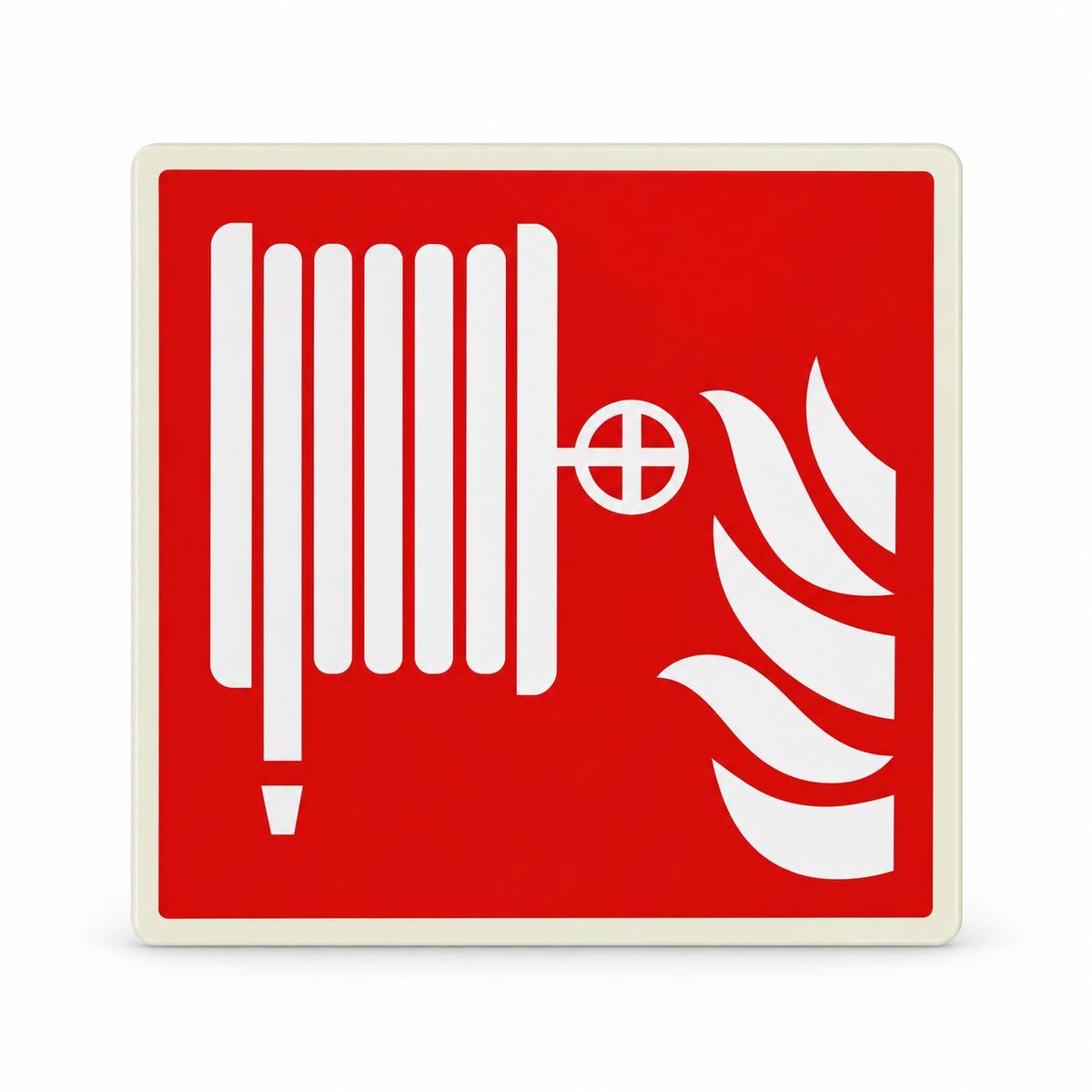 Brandschutzschild Löschschlauch – ISO 7010 – Kunststoff langnachleuchtend