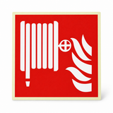 Brandschutzschild Löschschlauch – ISO 7010 – Langnachleuchtende Folie