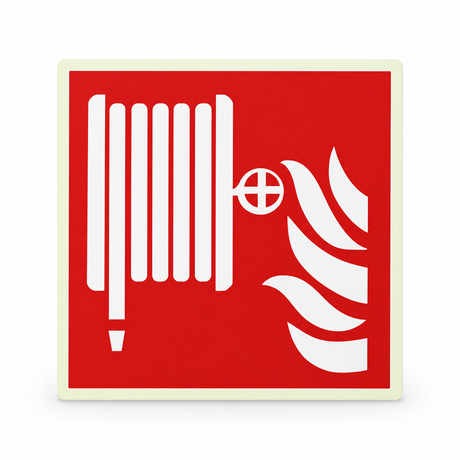 Brandschutzschild Löschschlauch – ISO 7010 – Langnachleuchtende Folie Ultra