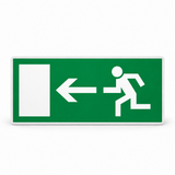 Rettungswegschild links – Symbol – Kunststoff 1 mm