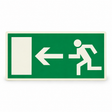 Rettungswegschild links – Symbol – Kunststoff langnachleuchtend selbstklebend