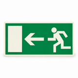 Rettungswegschild links – Symbol – Kunststoff langnachleuchtend selbstklebend