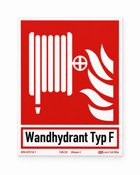 Brandschutzzeichen Löschschlauch – ISO 7010 – Typ F