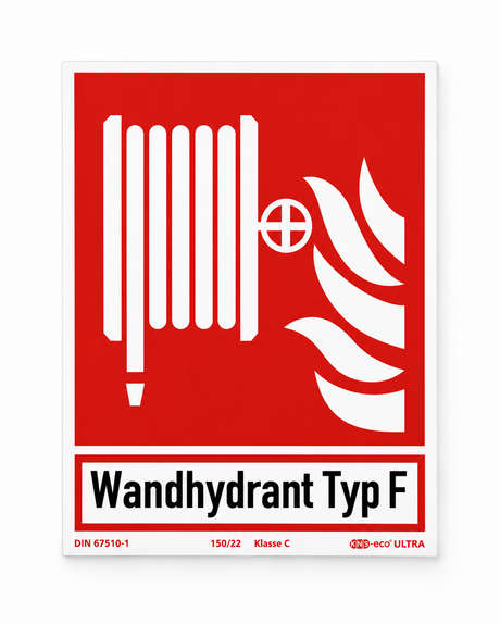 Brandschutzzeichen Löschschlauch – ISO 7010 – Typ F