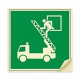 Rettungsschild Rettungsfenster – ISO 7010 – Kunststoff langnachleuchtend selbstklebend