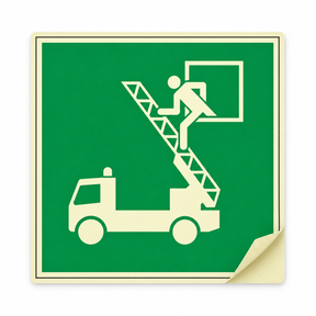 Rettungsschild Rettungsfenster – ISO 7010 – Kunststoff langnachleuchtend selbstklebend
