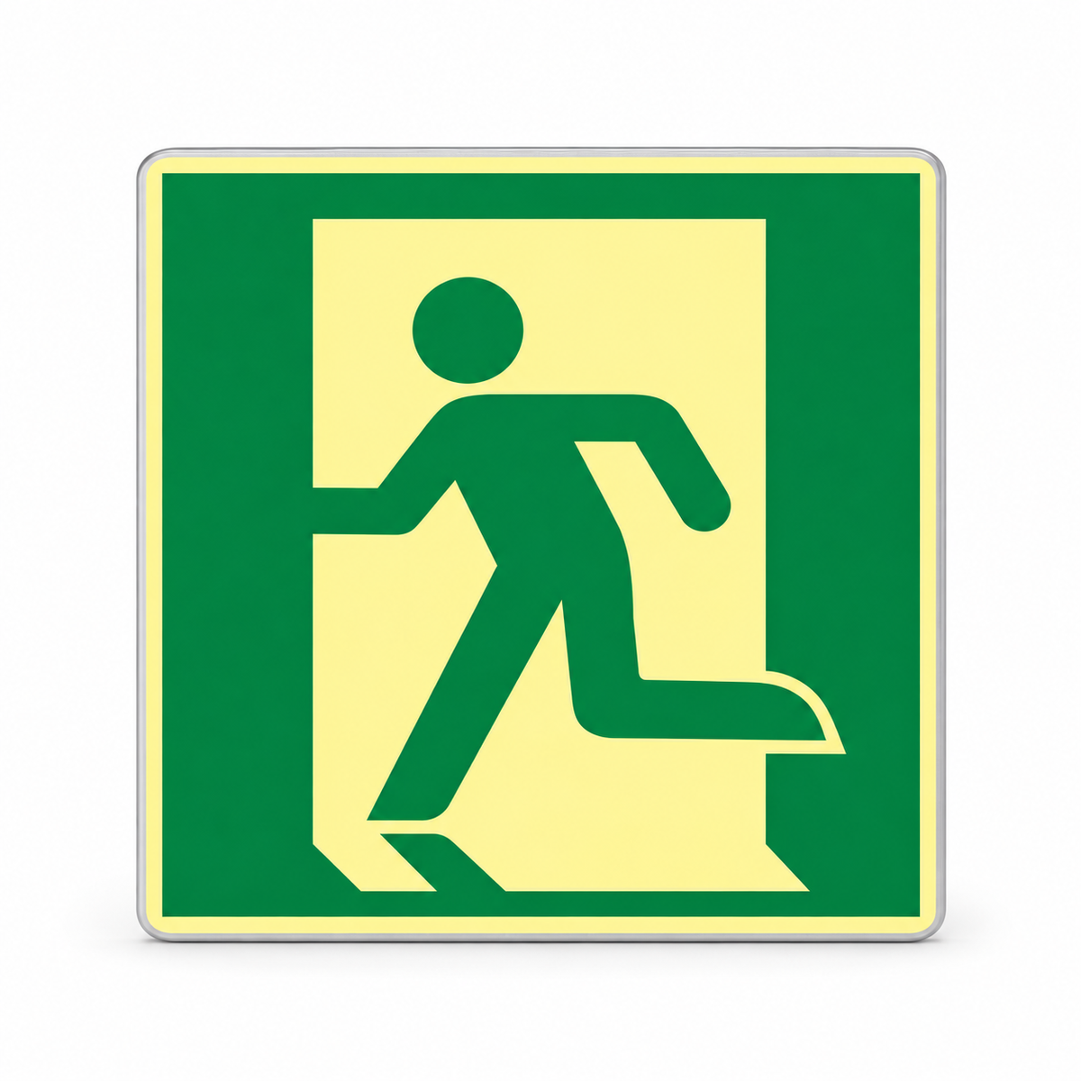Rettungswegschild links – ISO 7010 – Symbol – Aluminium