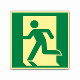 Rettungswegschild links – ISO 7010 – Symbol – Aluminium