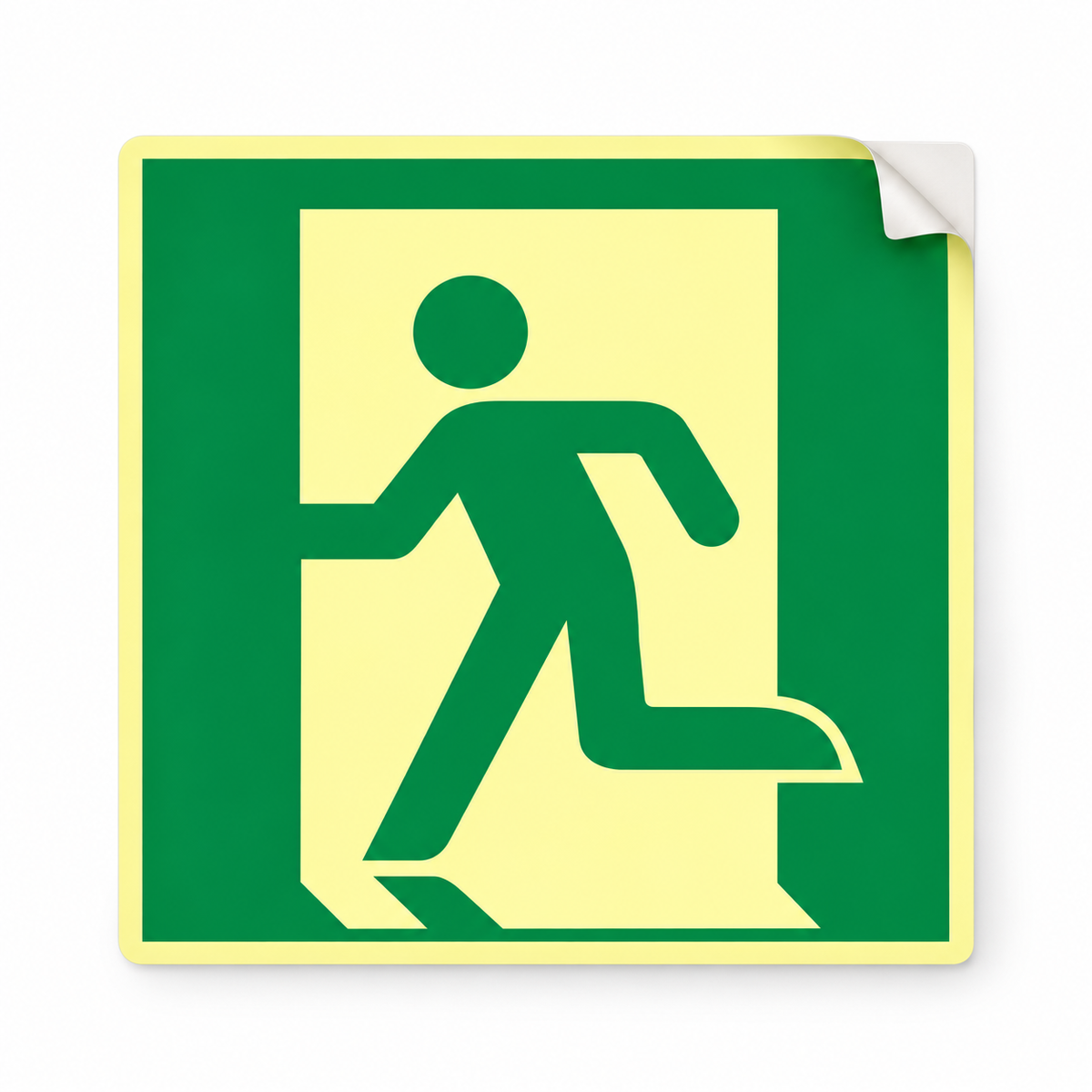 Rettungswegschild links – ISO 7010 – Symbol – Kunststoff langnachleuchtend selbstklebend Ultra