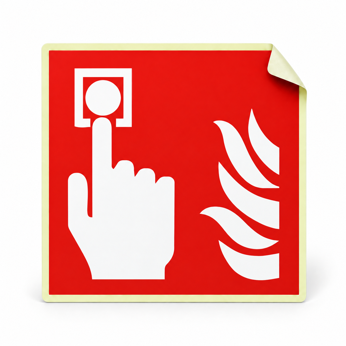 Brandschutzschild Brandmelder – ISO 7010 – Kunststoff langnachleuchtend selbstklebend