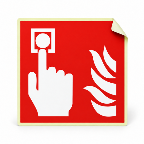 Brandschutzschild Brandmelder – ISO 7010 – Kunststoff langnachleuchtend selbstklebend
