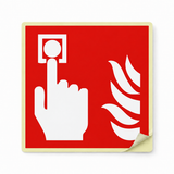 Brandschutzschild Brandmelder – ISO 7010 – Kunststoff langnachleuchtend selbstklebend Ultra