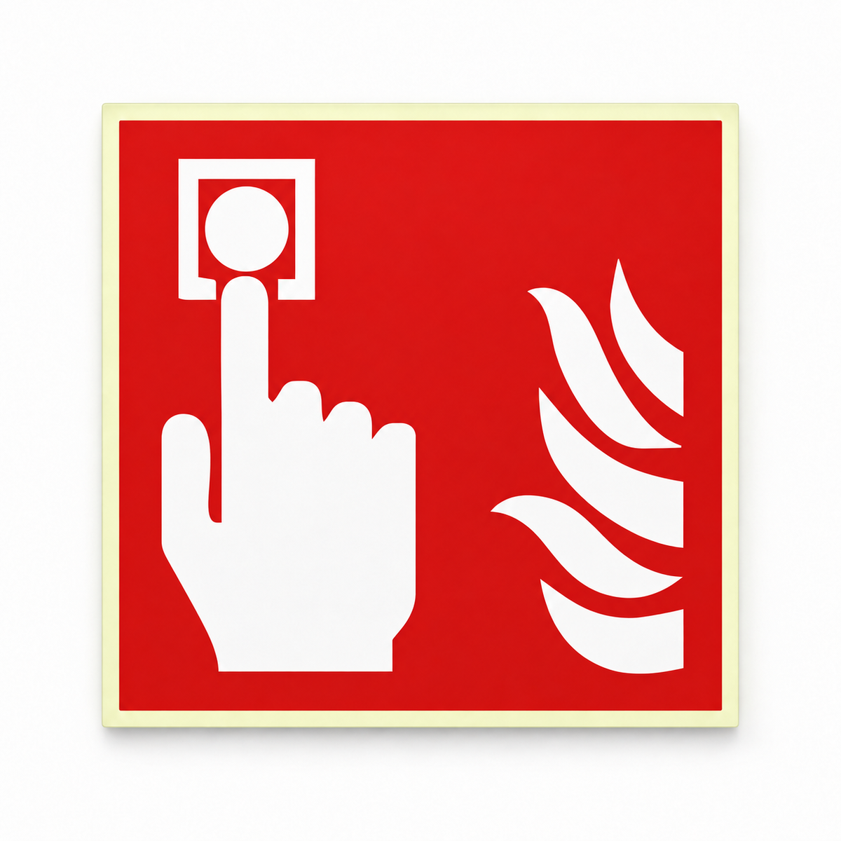 Brandschutzschild Brandmelder – ISO 7010 – Langnachleuchtende Folie Ultra