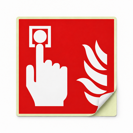 Brandschutzschild Brandmelder – ISO 7010 – Selbstklebender Kunststoff langnachleuchtend Ultra