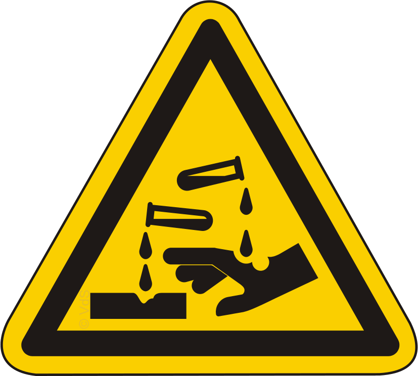 Warnschild Warnung vor ätzenden Stoffen – ISO 7010