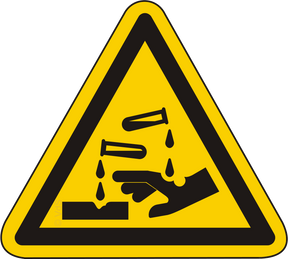Warnschild Warnung vor ätzenden Stoffen – ISO 7010