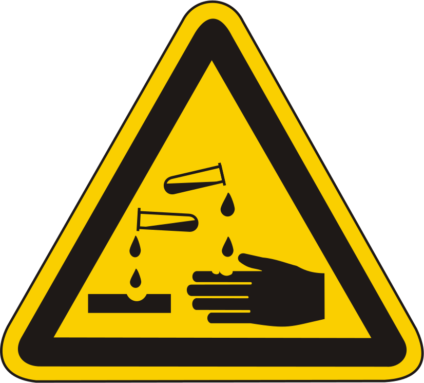 Warnschild Warnung vor ätzenden Stoffen