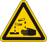Warnschild Warnung vor ätzenden Stoffen