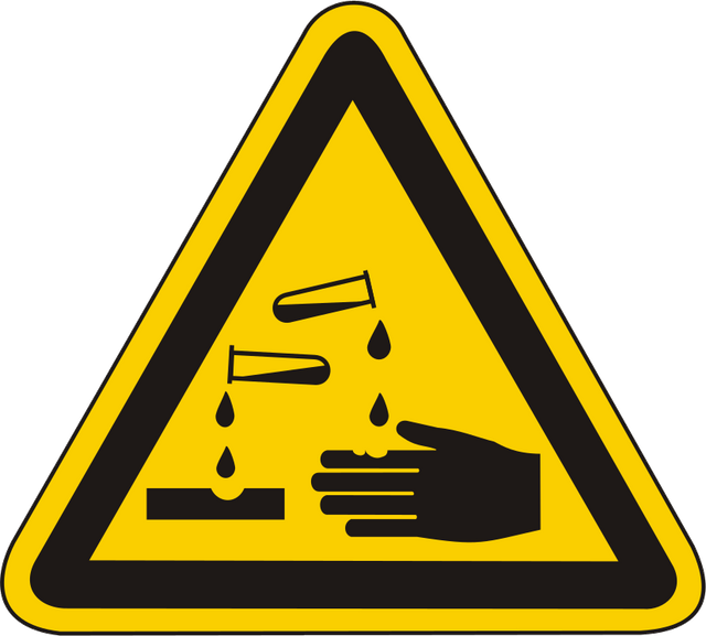 Warnschild Warnung vor ätzenden Stoffen