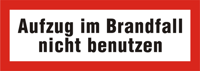 Brandschutzschild "Aufzug im Brandfall nicht benutzen"