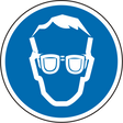 Gebotsschild Augenschutz benutzen