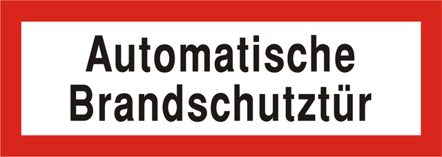 Brandschutzschild "Automatische Brandschutztür"