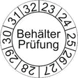 Aufkleber, Behälter-Innenprüfung mit Jahresfelder 2025 – 2034