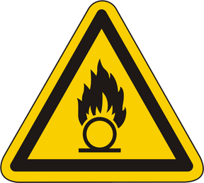 Warnschild Warnung vor brandfördernden Stoffen – ISO 7010