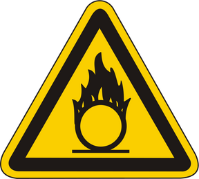 Warnschild Warnung vor brandfördernden Stoffen