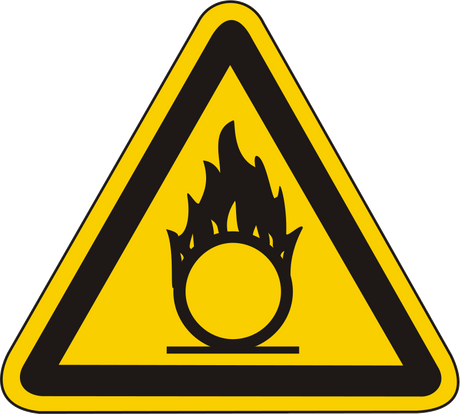 Warnschild Warnung vor brandfördernden Stoffen