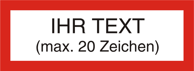 Ihr Text auf UV-echtem Druck 1-farbig max. 20 Zeichen