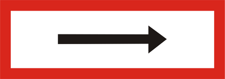 Brandschutzschild mit Zusatzpfeil