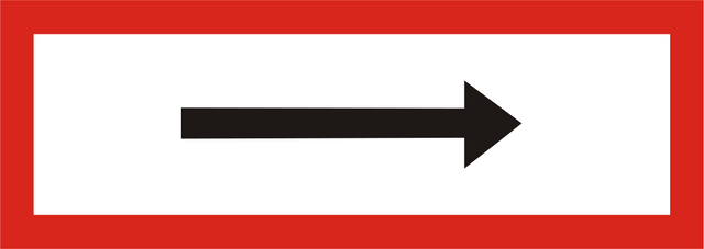 Brandschutzschild mit Zusatzpfeil