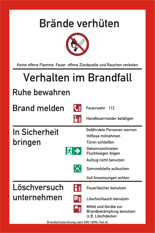 Brandschutzordnung (Teil A) – ISO 7010