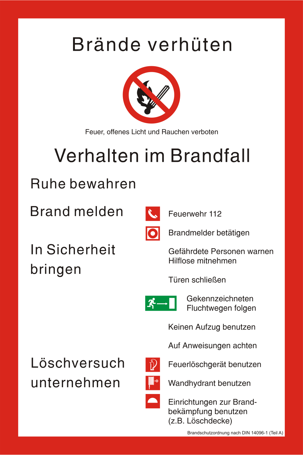 Brandschutzordnung (Teil A)
