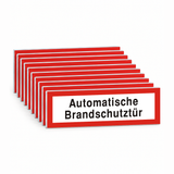 Brandschutzschild "Automatische Brandschutztür" – Mehrfachpack