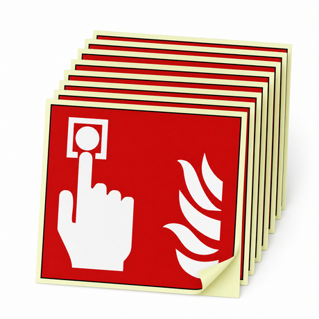 Brandschutzschild Brandmelder – ISO 7010 – Langnachleuchtende Folie Ultra (Set)