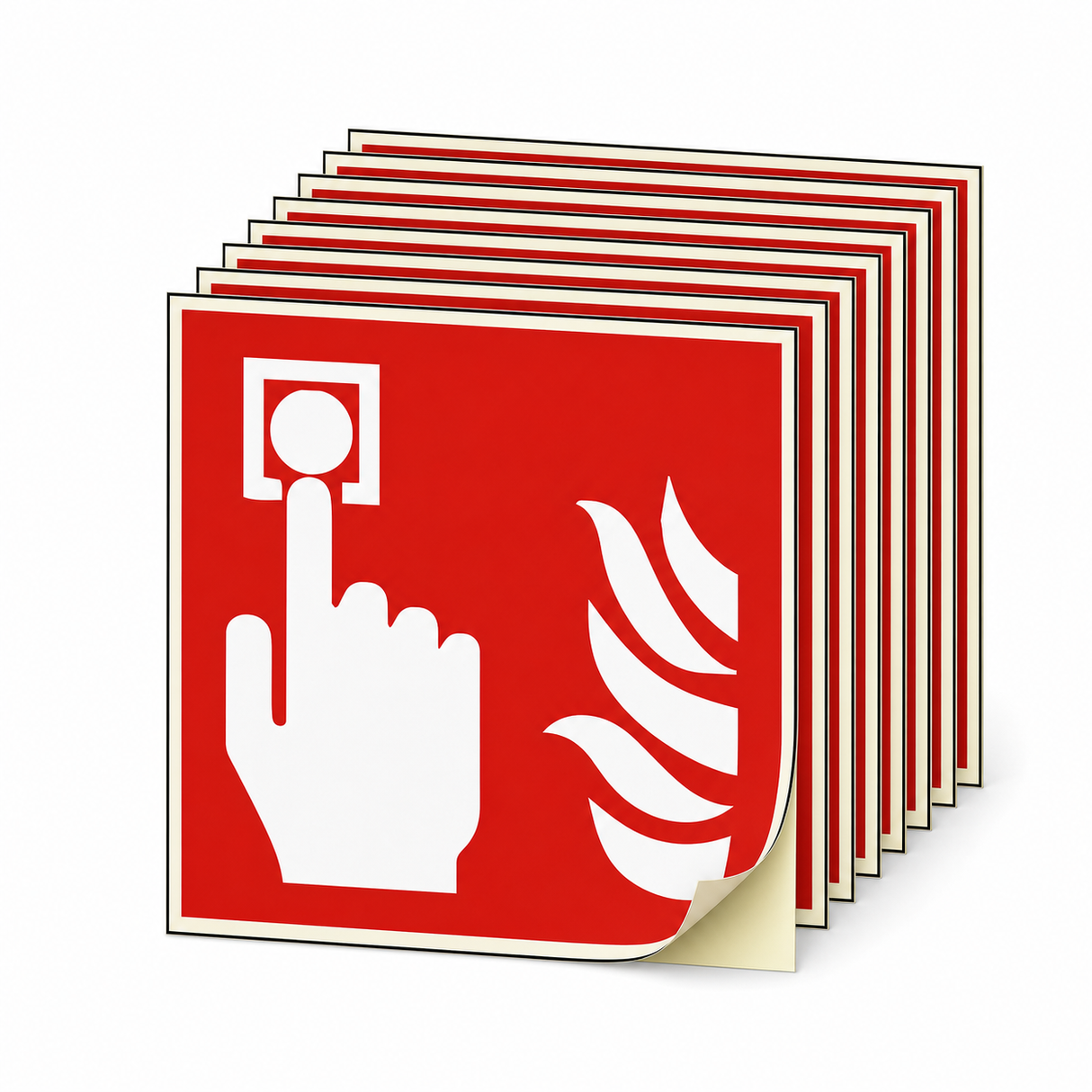Brandschutzschild Brandmelder – ISO 7010 – Langnachleuchtende Folie (Set)