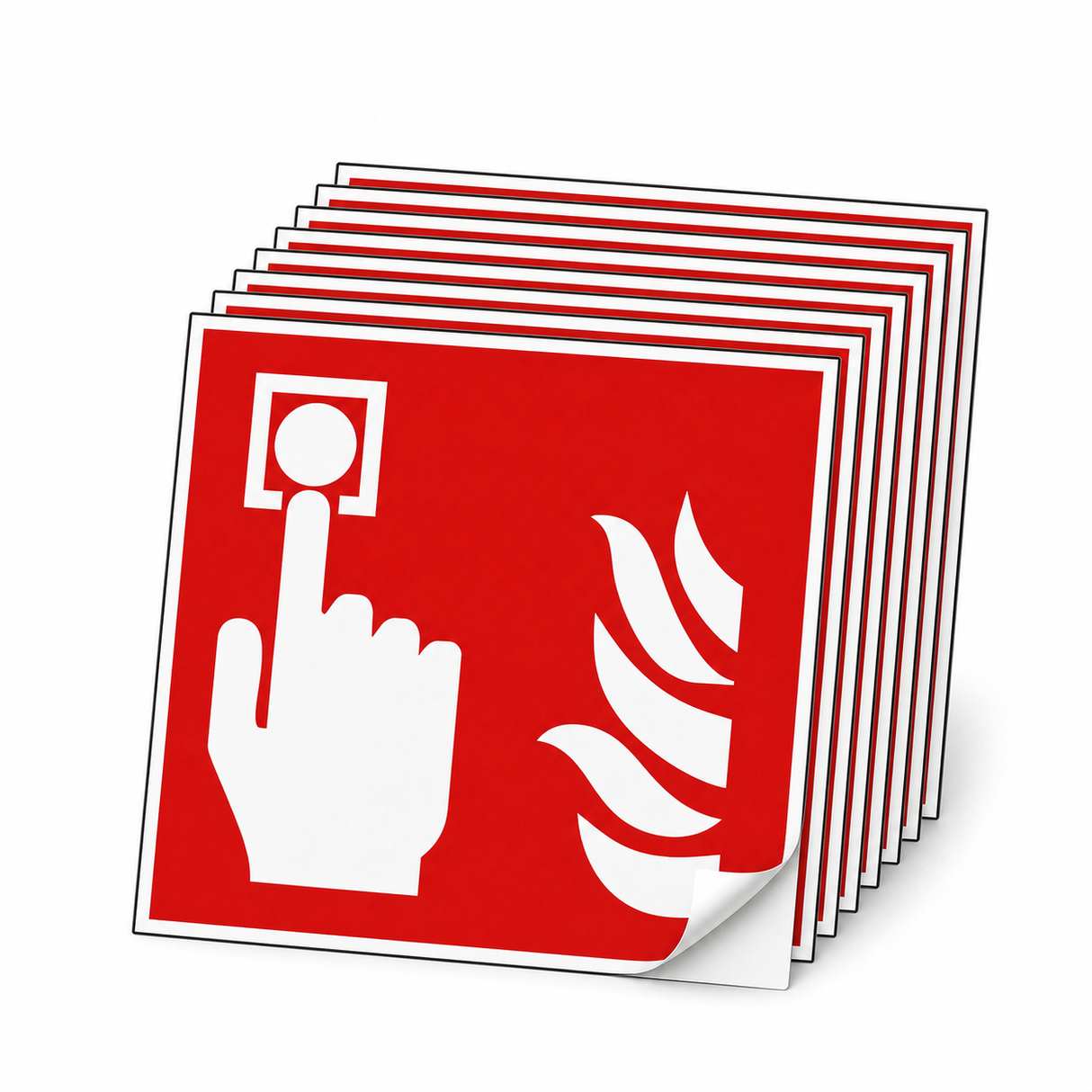Brandschutzschild Brandmelder – ISO 7010 – Selbstklebende Folie (Set)